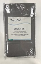 Truly Soft Everyday Sheet Set, Gray, Polyester Wrinkle Resistant, Full Size