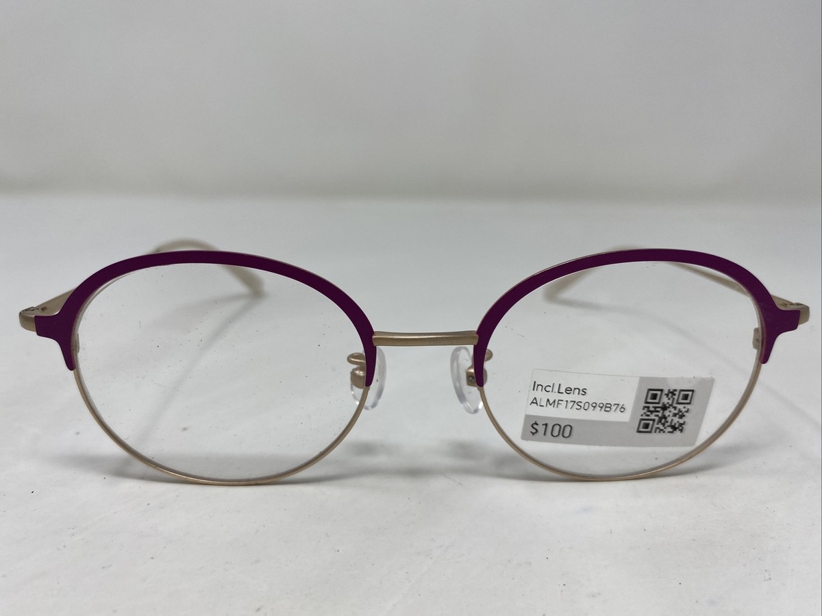 Jins J!NS Eyewear LMF17S099B 76 49-18-142-40 Purple/Gold