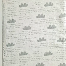 Grey Clouds On White By Magic Moon JOANN Flannel Cotton Fabric BTY DESTASH