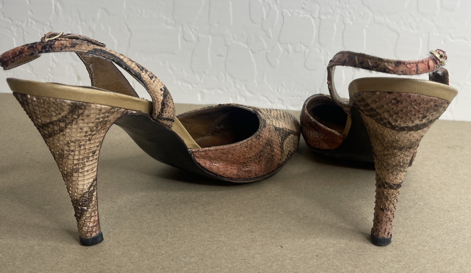 Stuart Weitzman Vintage Python Sling Backs Size  … - image 6
