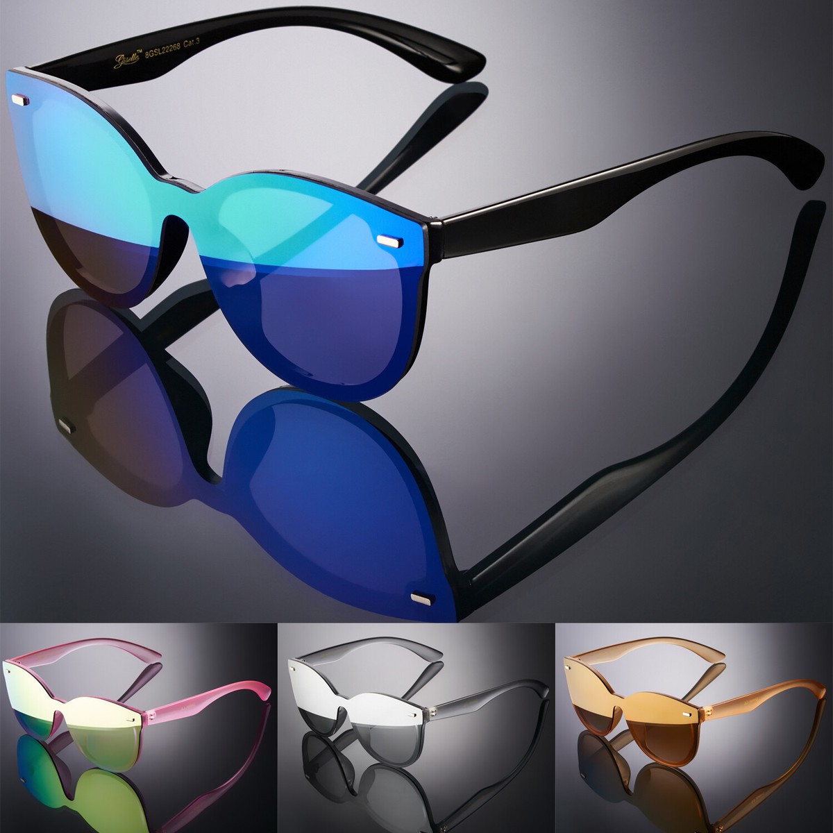 27番 Cat Eye Shield Women's Retro Fashion Sunglasses Trendy Cool