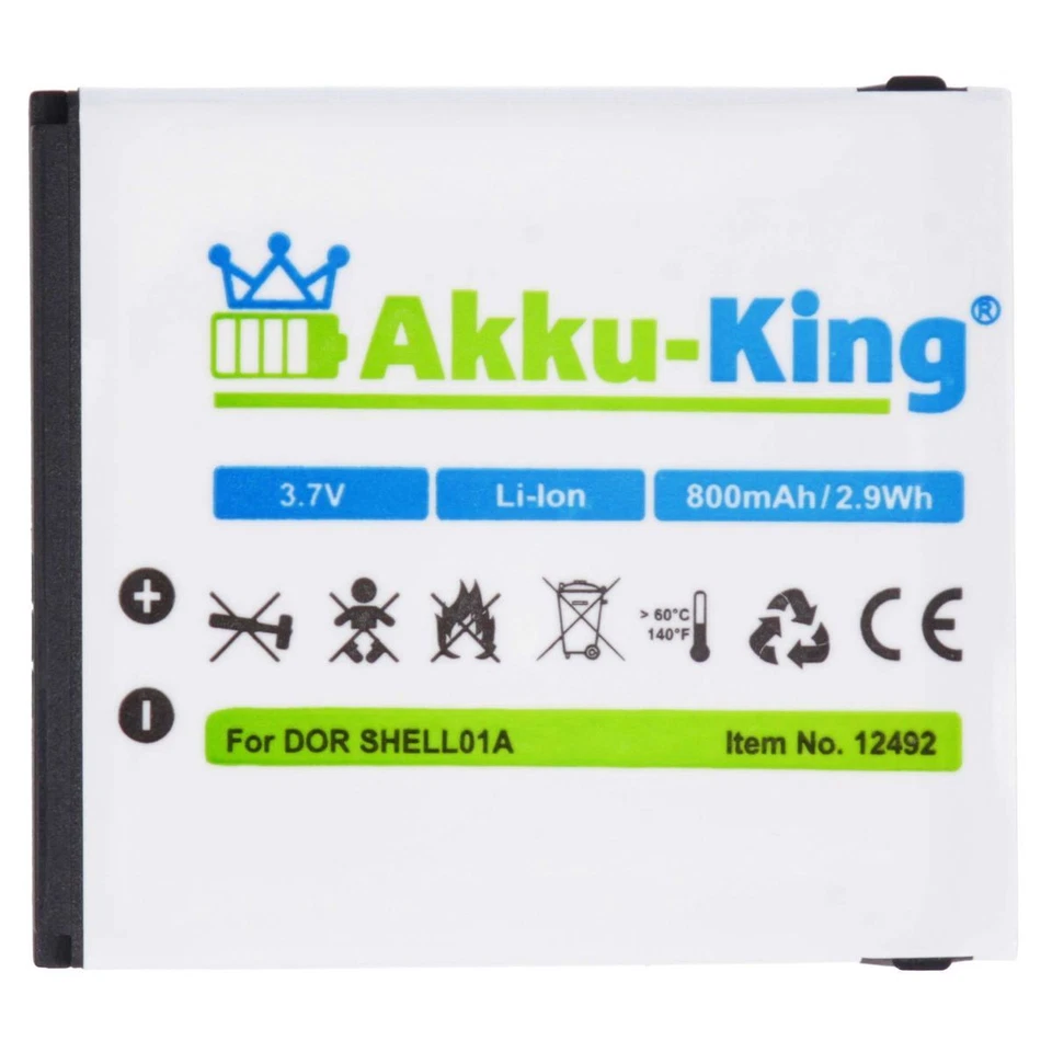 Li-Ion Akku für Doro PhoneEasy 612, PhoneEasy 612GSM - ersetzt SHELL01A - Bild 2 von 4