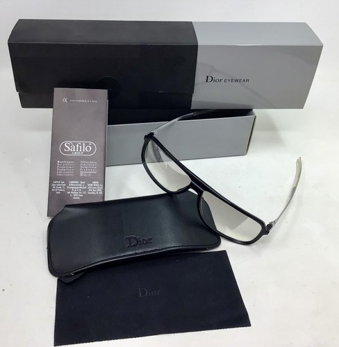 NEW CHRISTIAN DIOR Safilo Group Black Grey SHADED EYEGLASSES 59-12 Frames Italy