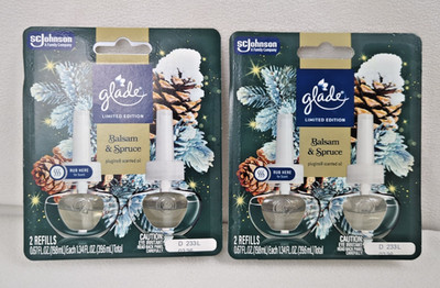 4 Count Glade Plugins Scented Oil Refills - Balsam & Spruce Christmas Pine Oil