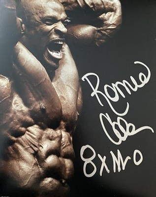 Ronnie Coleman handsigniertes 8x10 Foto - handsigniert - BODYBUILDER - 8X MR O