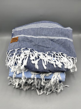 GOLD CASE Set of 6 100 Cotton Turkish Beach Bath Towels Blues 68''x36''