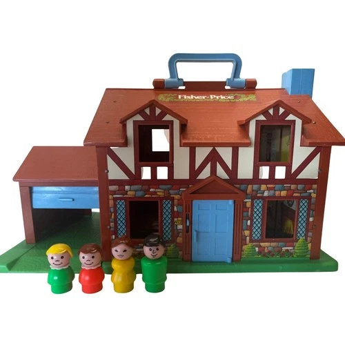 Vintage Fisher Price Little People Tudor Doll House 1980 With Accessories #952