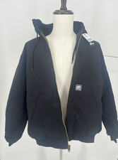 Berne Men's Heritage Duck Hooded Active Work Jacket XL Size HJ51BK Black