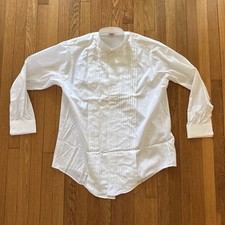 Brooks Brothers Makers White French Cuff Tuxedo Shirt Pleated Front 16-3 USA