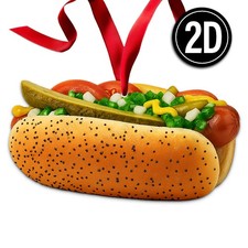 Portillos Acrylic Christmas Ornament Italian Beef Hot Dog Chicago Food Gift 047