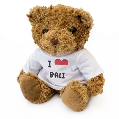 I LOVE BALI (INDONESIEN FLAGGE) - Teddybär - lustiges Weihnachtsgeschenk Geschenk