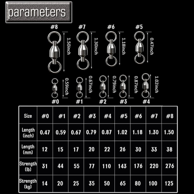 #ad Barrel Ball Bearing Swivel Saltwater Rolling Fishing Swivels Stainless Steel ... $20.26