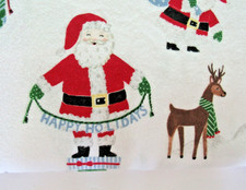 Pottery Barn Kids Organic Flannel Cotton Jolly Santa Twin Sheet EUC