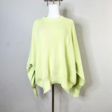 Free People Easy Street Tunic Sweater Oversized Ribbed Knit Dolman Green Small