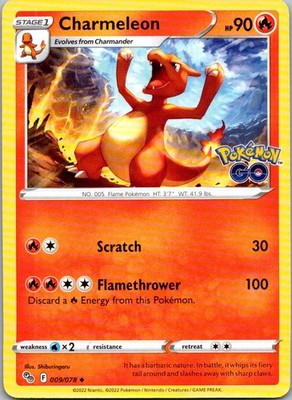 Charmeleon 009/078 Uncommon Pokemon GO LP-NM