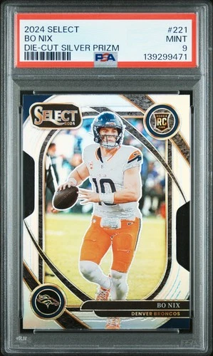 2024 PANINI SELECT DIE-CUT SILVER PRIZM #221 BO NIX ROOKIE RC PSA 9