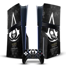 OFFICIAL ASSASSIN'S CREED BLACK FLAG LOGOS VINYL SKIN FOR PS5 PRO DISC BUNDLE