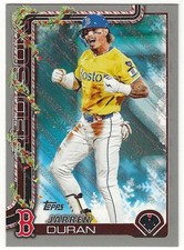 2025 Topps Holiday JARREN DURAN Insert SILVER GLITTER Parallel Card RED SOX