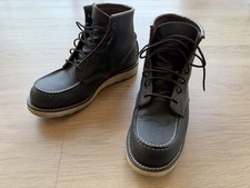 Red Wing Classic Moc 6 Inch Boot Black Prairie Leather 8849 sz9.5 toe chrome