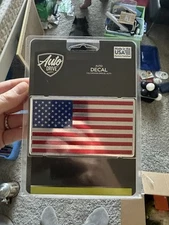 Auto Drive Auto Aluminum Decal American Flag 4".4 x 2".4