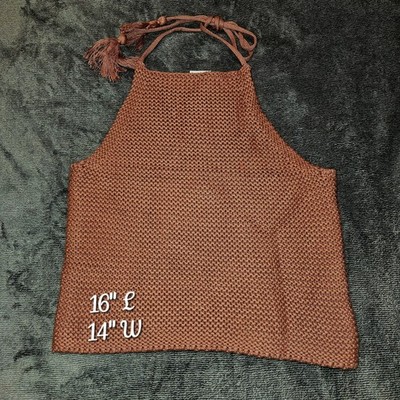 525 AMERICA Born in BKLYN Terracotta Brown Knit Halter Women's Size Small New