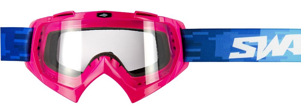 Masque cross SWAP'S PIXEL rose écran clair pour sorties tout-terrain