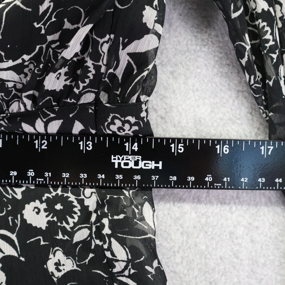 Vestido Topshop Mujer 6 Fiesta Transparente Volantes Forrado Negro Floral Manga Larga Foto 4 de 4