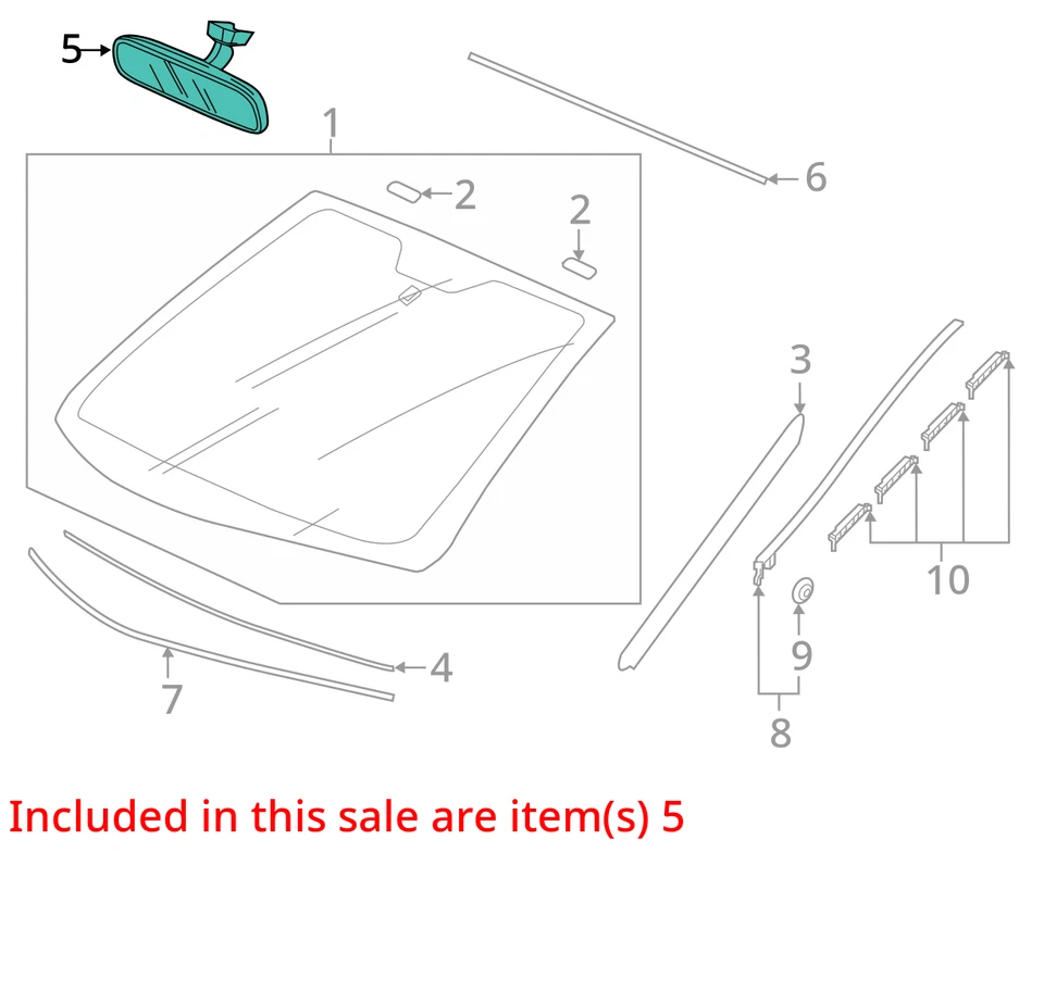 Used Front Center Interior Rear View Mirror fits: 2018 Honda Accord Front Center Foto 3 de 4