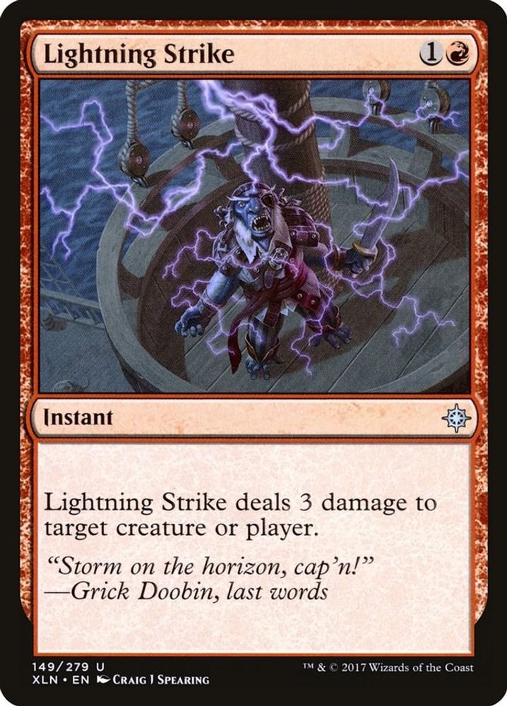 2017 Magic: The Gathering: Ixalan - Lightning Strike (#149, U, Near Mint)