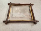 Vintage Carved Wood Adirondack Style Picture Art Frame Rustic Frame Homestead