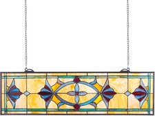 Tiffany Style Stained Glass Window Panel Hanging Transom