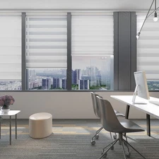 Changshade Window Blinds 85% Blackout Roller Sheer Shades Zebra Shade Anti Uv
