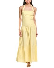 Garrie B Halter Neck Maxi Dress Women's Yellow M