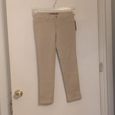 French Toast Girls Khaki Skinny Knit Pants Size 7 Adjustable Waist Stretch
