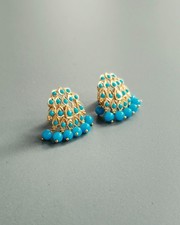 22k Gold and Turquoise Vintage Earrings - 9.5...