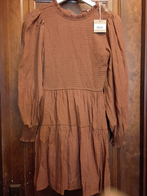 blu pepper brown dress Late 1940s Anjac Fashions Dress – TESS ELIZABETH VINTAGE main image 1