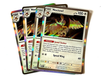 4x Noctowl 078/131 Holo - SV: Prismatic Evolutions Playset x4 NM