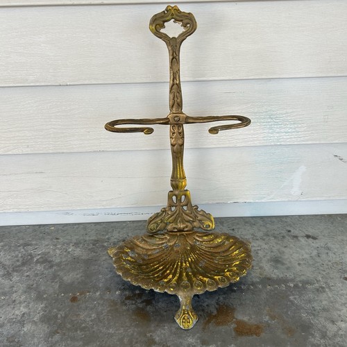 Vtg Royal Victorian Cast Iron Umbrella Fireplace Tool Towel Soap Bathroom Stand