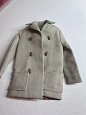 Vintage 1960s Barbie Open Road Coat 985 Khaki Beige Tan Coat with Toggles, NICE,