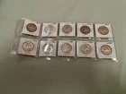 Washington silver quarters lot of 10  0.9 silver all 1964 in plastic and carded