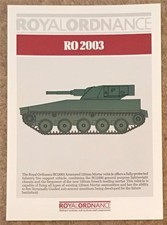 ROYAL ORDNANCE R0 2003 Armoured Mortar Vehicle Military Sales Leaflet Undated