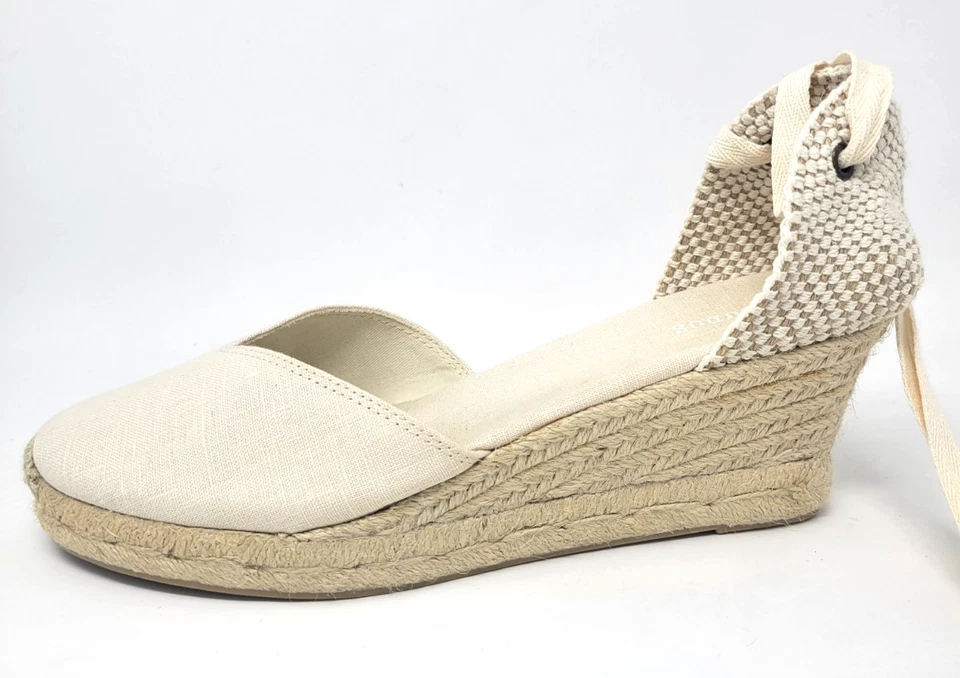 Soludos The Marseille 坡跟踝花边帆布鞋 - 米色 - 女式 10 码 — 第 4/4 张图片