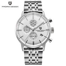 Luxury PAGANI DESIGN Men's VK67 Quartz Wrist Watch Chronograph Date Steel Band