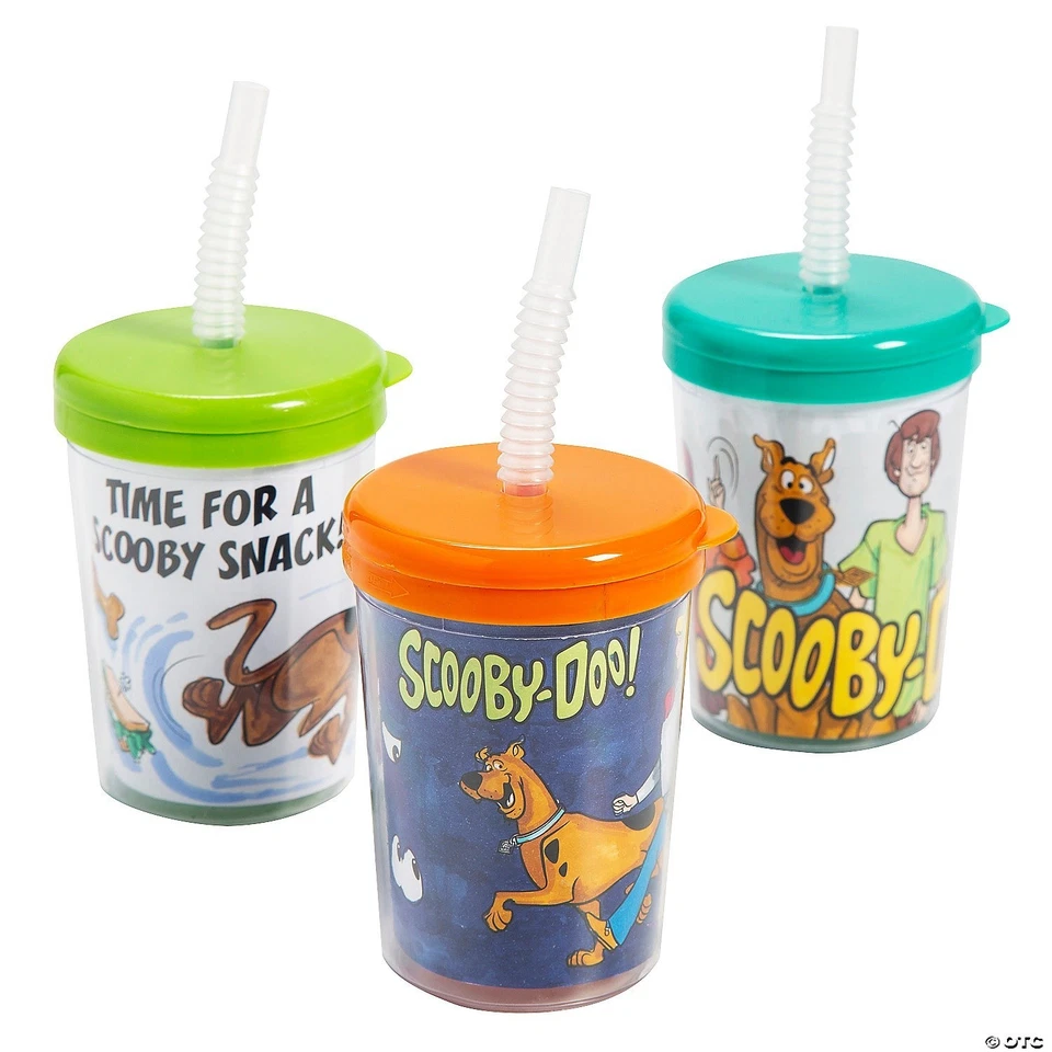 3 3/4 英寸 6 盎司。 颜色你自己的史酷比! 带盖子和吸管杯 - 12 件 — 第 3/4 张图片