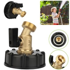 275 330 Gallon IBC Tote Water Tank Adapter 2" Brass Hose Faucet Valve Connector