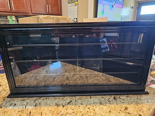 NFL FOOTBALL POCKET PRO HELMET WOOD DISPLAY CASE 32 PIECE