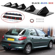 For Peugeot 206 208 307 308 Gloss Rear Bumper Spoiler Diffuser Shark Splitter