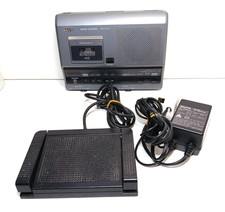 Sanyo TRC-6010 Microcassette Recorder & foot pedal Tested 
