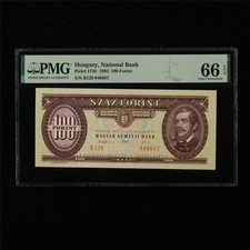 1993 Hungary National Bank 100 Forint Pick#174b PMG 66 EPQ Gem UNC