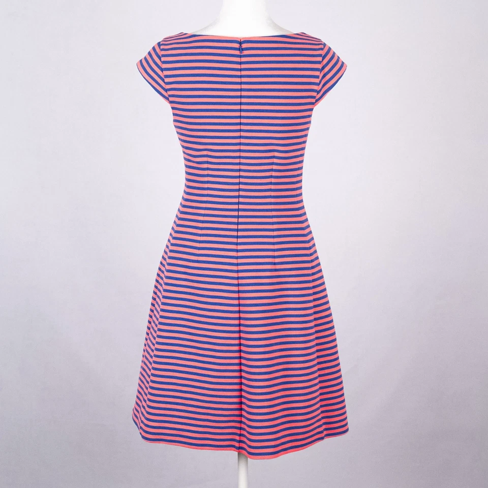 Vestido Lilly Pulitzer Mujer Talla PEQUEÑA Briella Rayas Calce Acampanado Coral Rosa Azul Foto 4 de 4